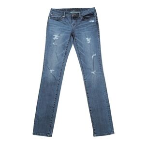 American Rag Skinny Jeans Womens Size 3 R Low Rise Distressed Blue Stretch